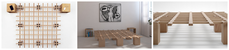 Das platzsparende Bett Tojo „System“.