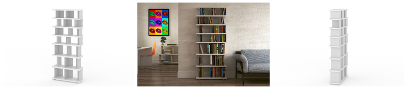 Das freistehende Bücherregal Tojo „Bieg“.